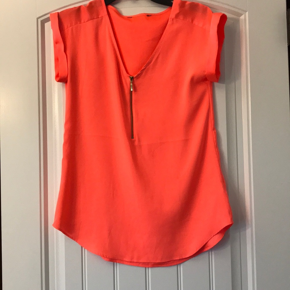 Neon pink blouse from express
